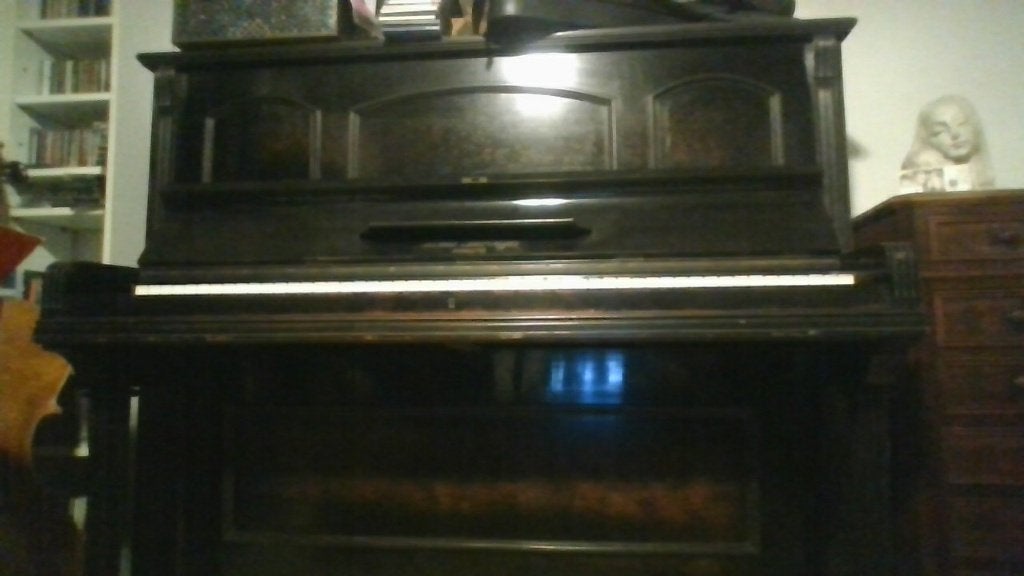oude buffetpiano, Muziek en Instrumenten, Piano's, Ophalen, Gebruikt, Zwart, Piano