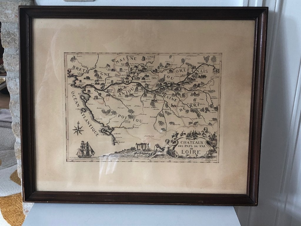 Oude ets, gravure Chateaux des pays de Loire, Antiek en Kunst, Kunst | Etsen en Gravures, Ophalen, Ets