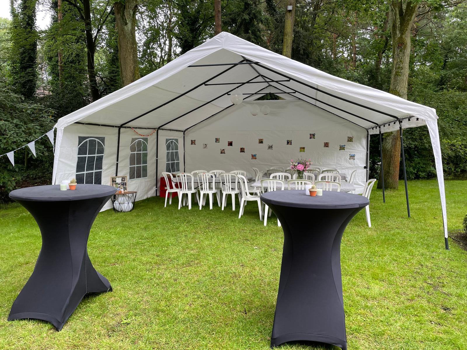 Partytent te huur 4 x 8 m wit met zijwanden, Tente de réception, Pliable, Enlèvement, 2 mètres ou plus