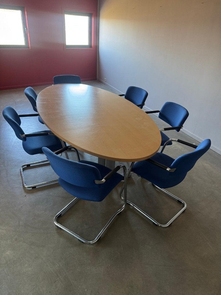 Table de réunion + chaises, Enlèvement, Comme neuf, Métal