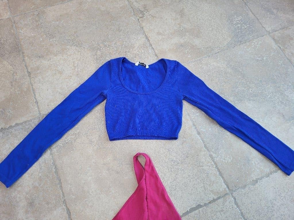 Merk Stradivarius : blauw truitje mt 170 - 176, Kinderen en Baby's, Ophalen of Verzenden, Gebruikt, Meisje, Trui of Vest