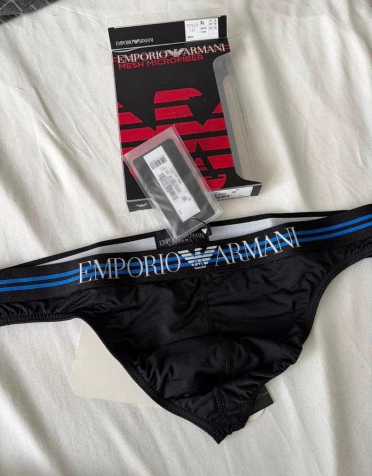 Corde en microfibre Emporio Armani, Envoi, Noir, Slip