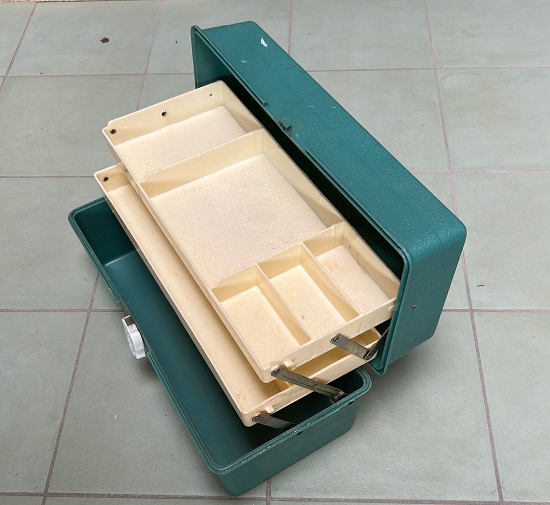 Boîte à pêche - rangement - vintage rétro (années 70), Bricolage & Construction, Enlèvement, Utilisé
