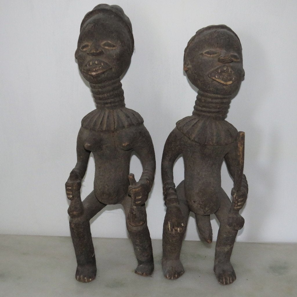 Figurines des ancêtres royaux Bangwa, Cameroun 1930, Antiquités & Art, Art | Art non-occidental, Enlèvement, Sculpture, Incrusté