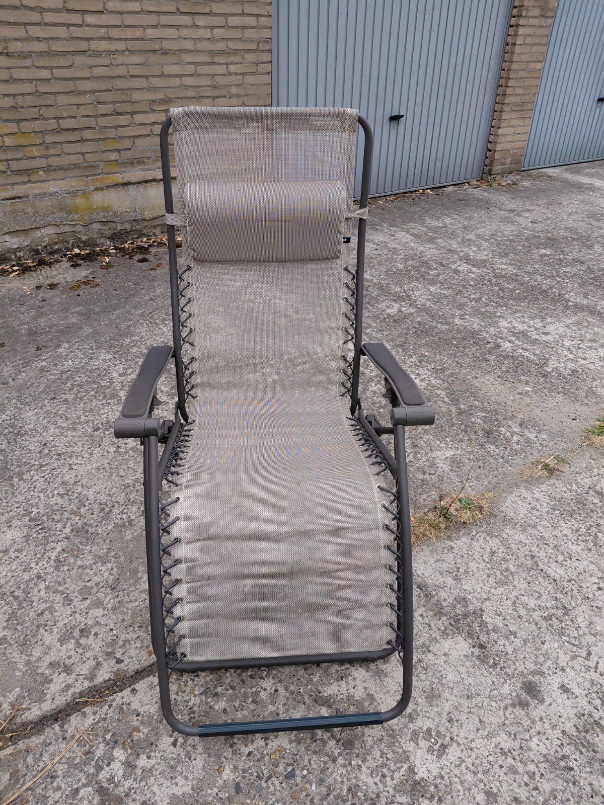 ligzetel, tuinstoelen type lafuma., Tuin en Terras, Ligbedden, Ophalen, Gebruikt, Aluminium, Inklapbaar