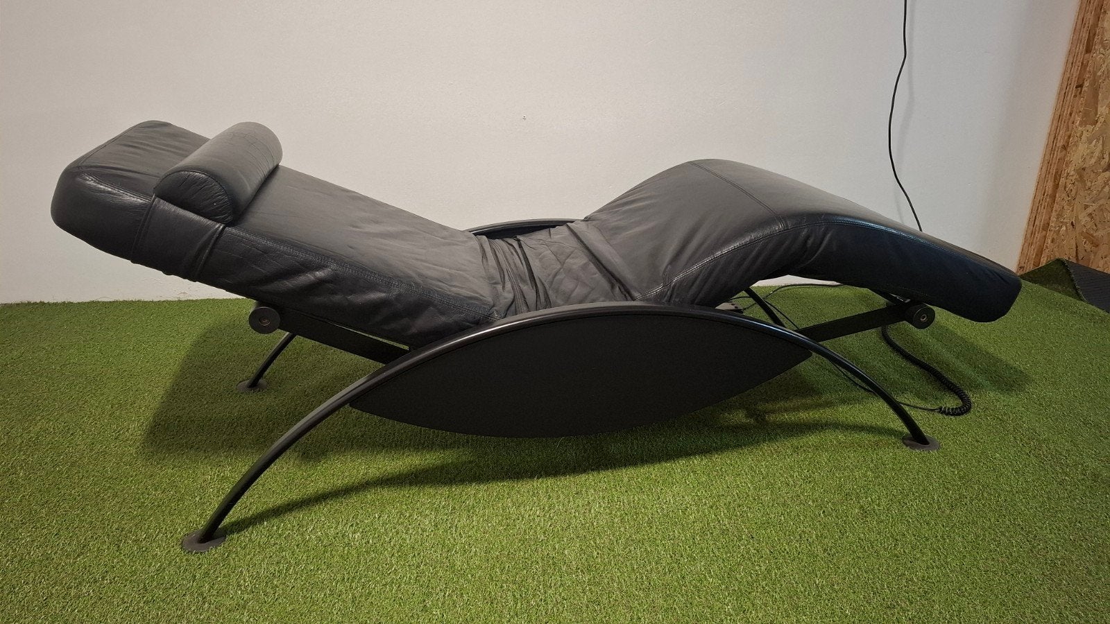 elektr zwarte lederen desing relax, Ophalen, Gebruikt, Leer, Design
