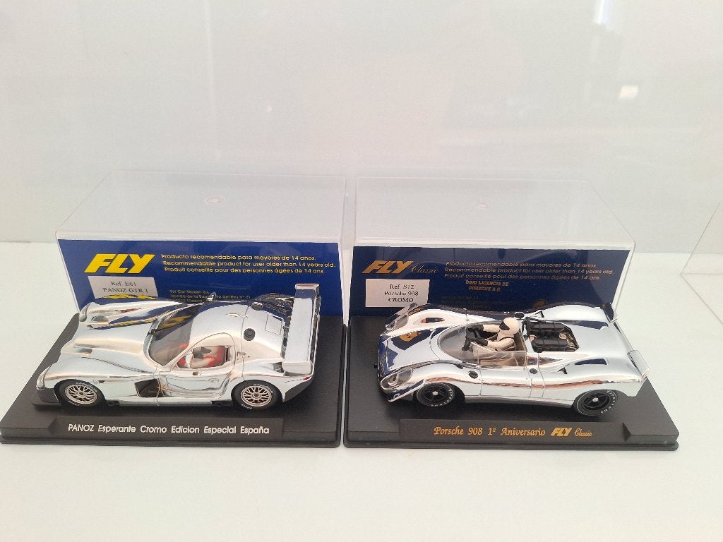Porsche 908 Fly Chrome en édition limitée et un Panoz Chromo, Neuf, Autres marques, Électrique, Enlèvement ou Envoi