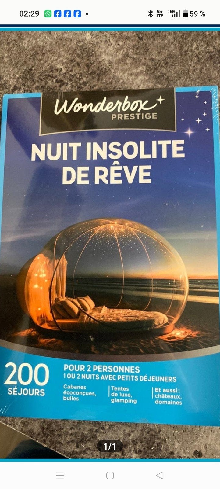1 ou 2 nuit insolite pour 2., Tickets & Billets