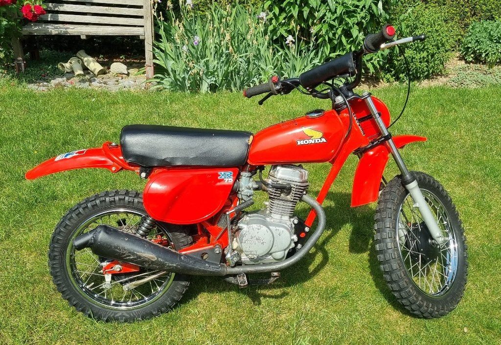 Honda XR 75 uit 1978. Originele oldtimer crossmotor., Honda, 5 vitesses, Enlèvement, Utilisé