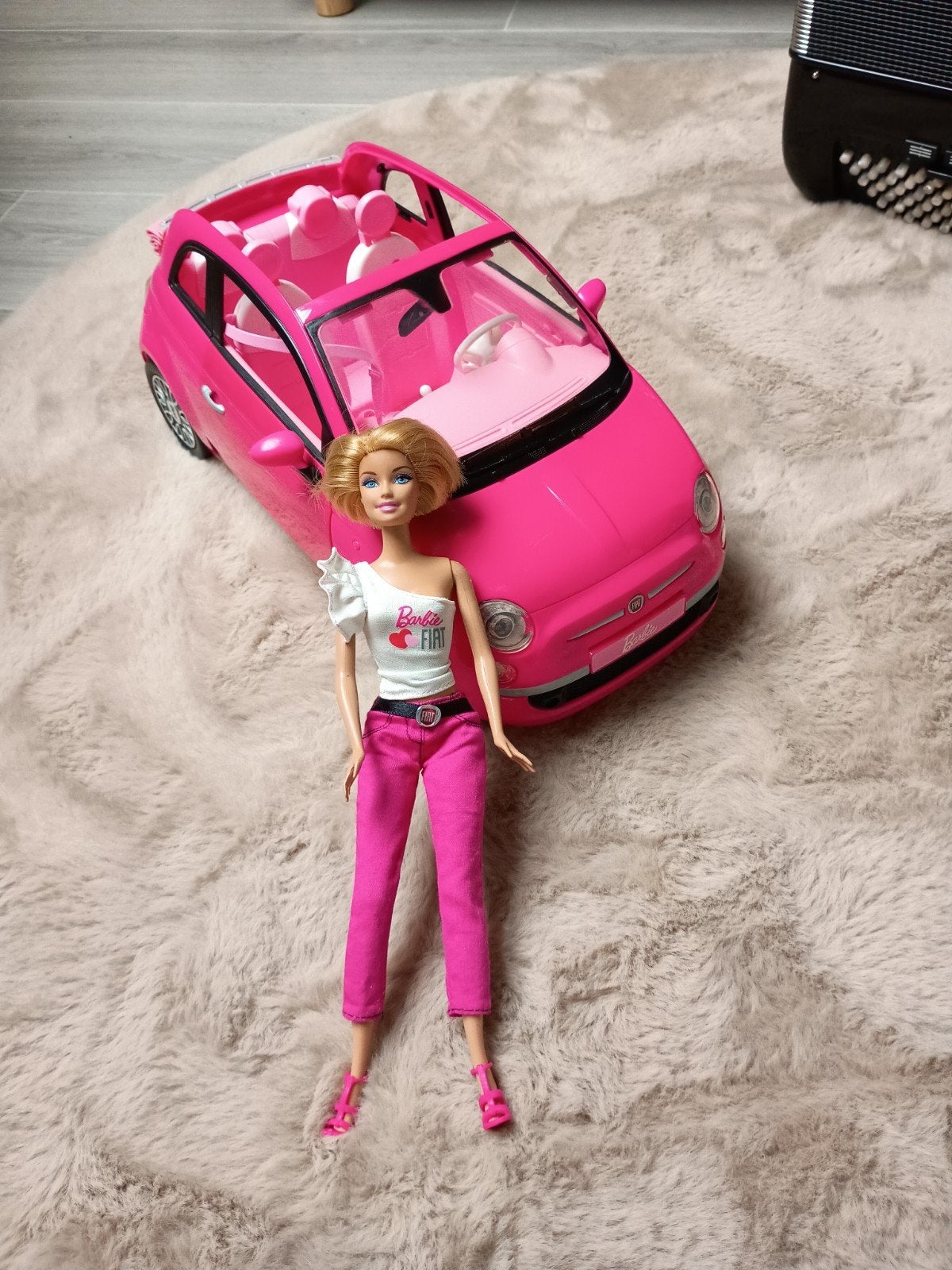 Barbie Fiat 500 cabrio met Barbiepop, Kinderen en Baby's, Ophalen, Gebruikt, Barbie