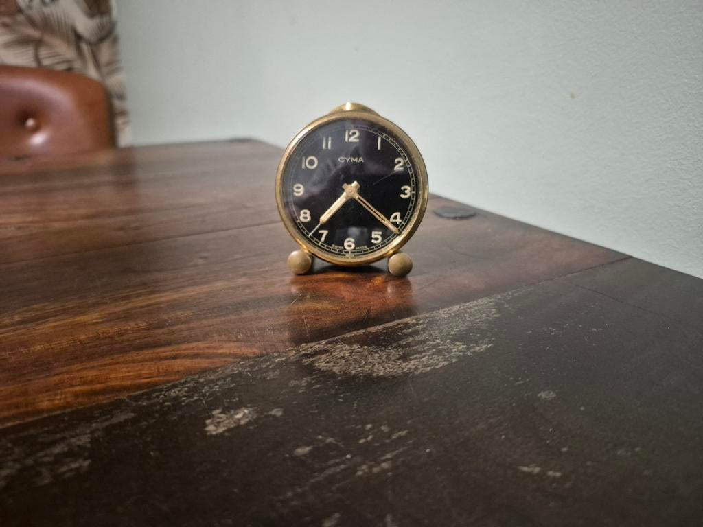 vintage Art Deco Zwitserse wekker uit 1950, Huis en Inrichting, Vintage, Ophalen of Verzenden