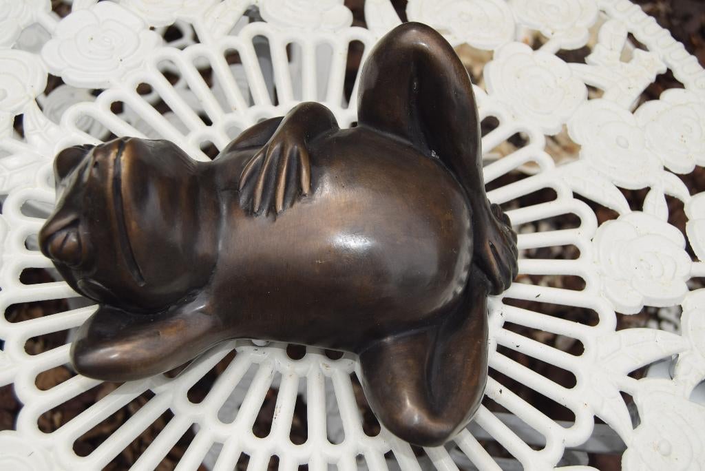 HUMORISTISCH DIER BRONZE, de kikker (dolce vita), Ophalen of Verzenden, Brons