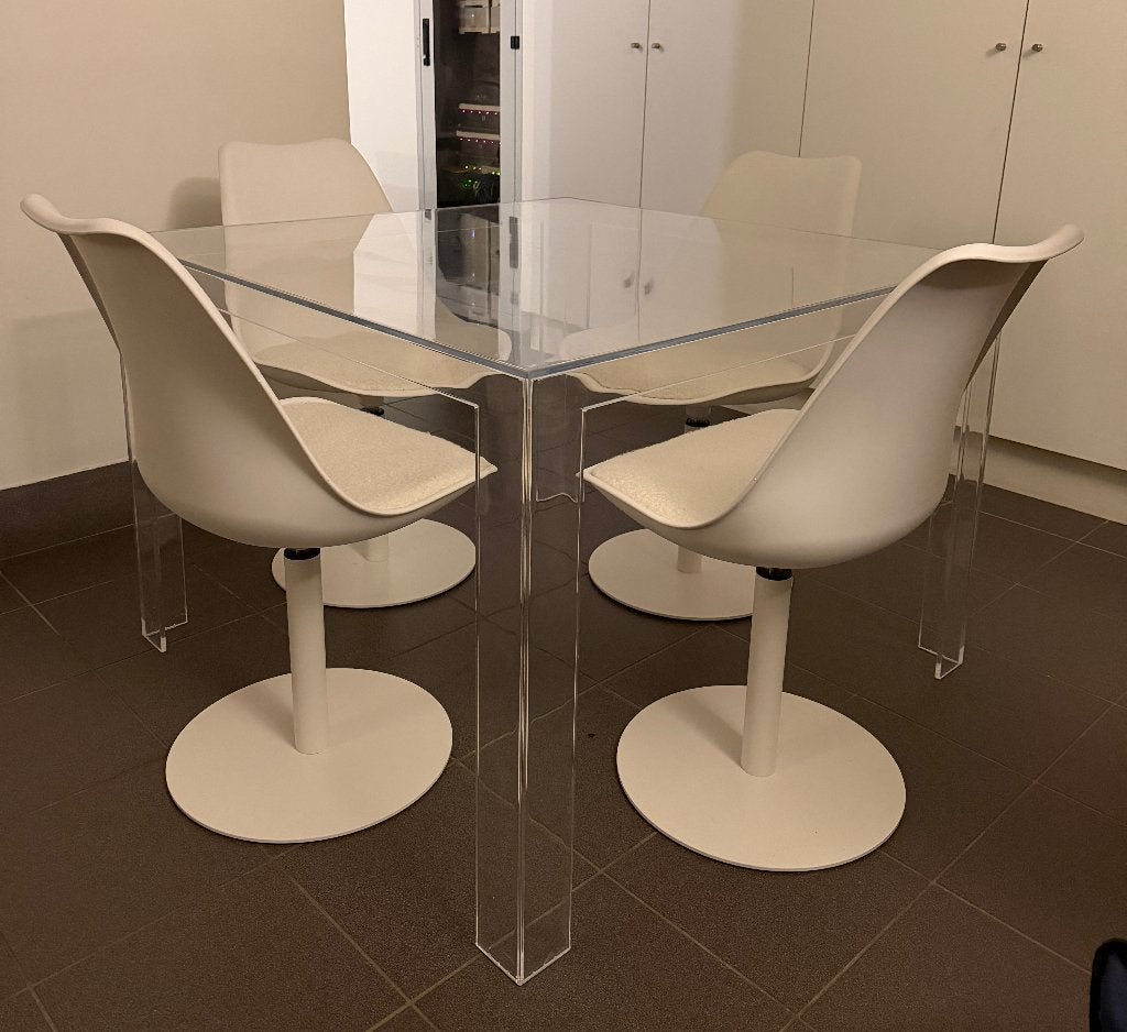 Kartell Invisible Light Design Tokujin Yoshioka Met Stoelen, Ophalen, Overige materialen, 50 tot 100 cm, Vierkant