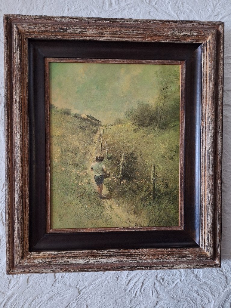 kindje op wandel - Adolf Sehring, Antiek en Kunst, Ophalen, Gesigneerd, Landschap