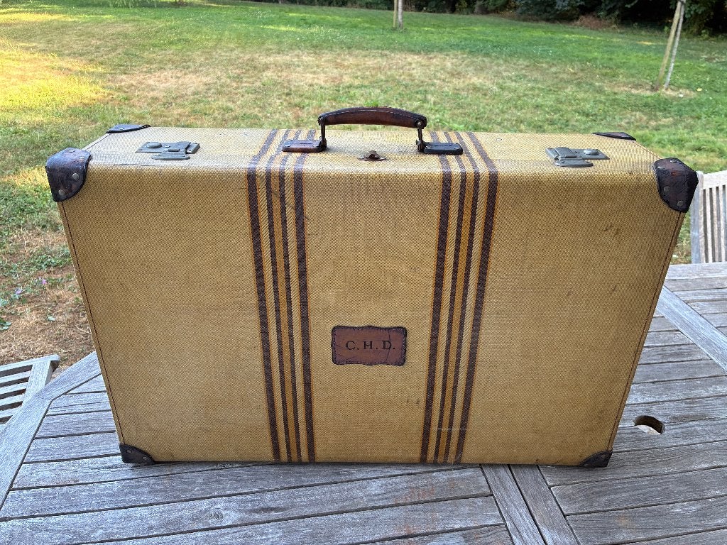 1 prachtige grote vintage kartonnen koffer, Overige materialen, Gebruikt, 45 tot 55 cm, Ophalen of Verzenden