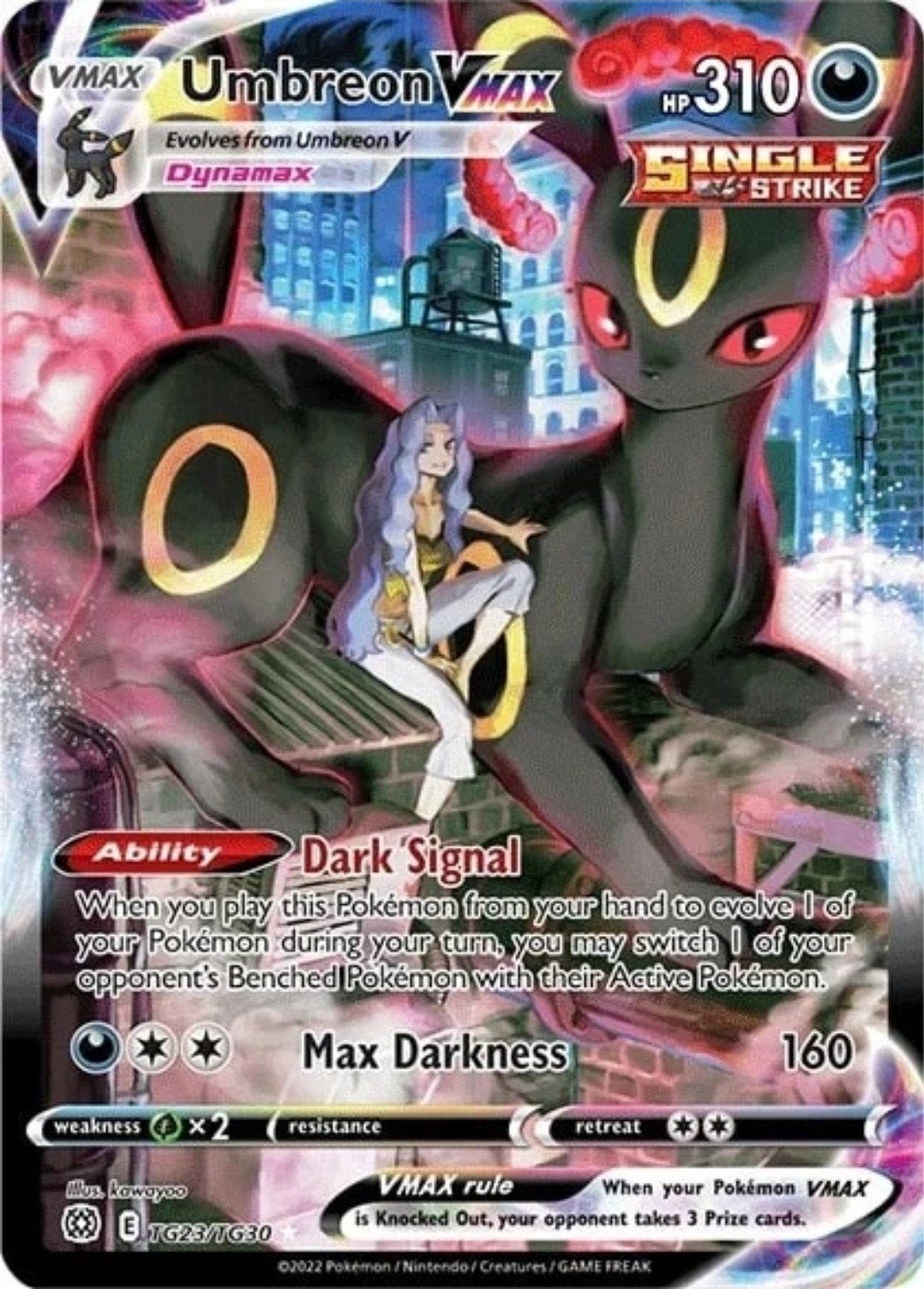 Pokémon Umbreon VMAX – TG23/TG30 – Trainer Gallery, Hobby en Vrije tijd, Ophalen, Nieuw, Losse kaart, Foil