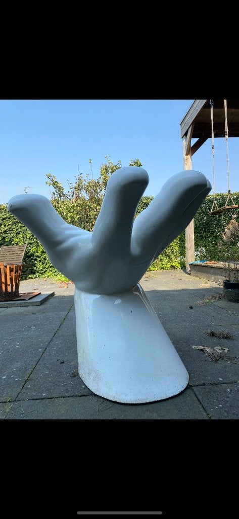 Vintage wit beeld van hand, Ophalen, Overige onderwerpen, Kunststof, 50 - 100 cm