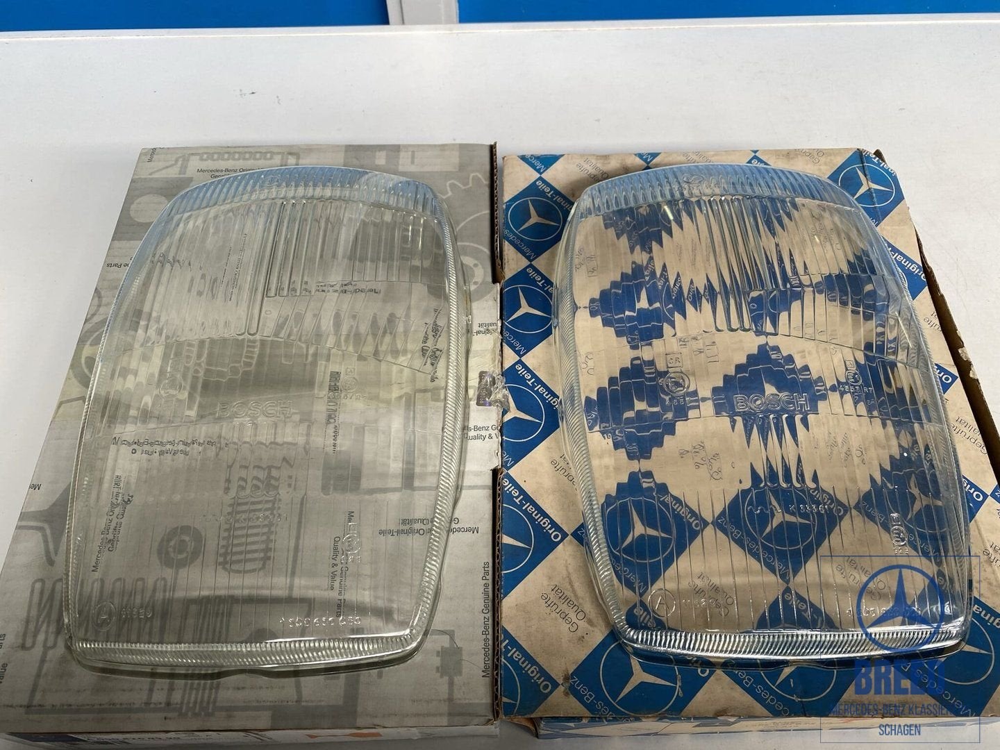 NOS koplampglas Bosch L+R voor Mercedes-Benz W114 W115 /8, -, Nieuw, Ophalen of Verzenden, -