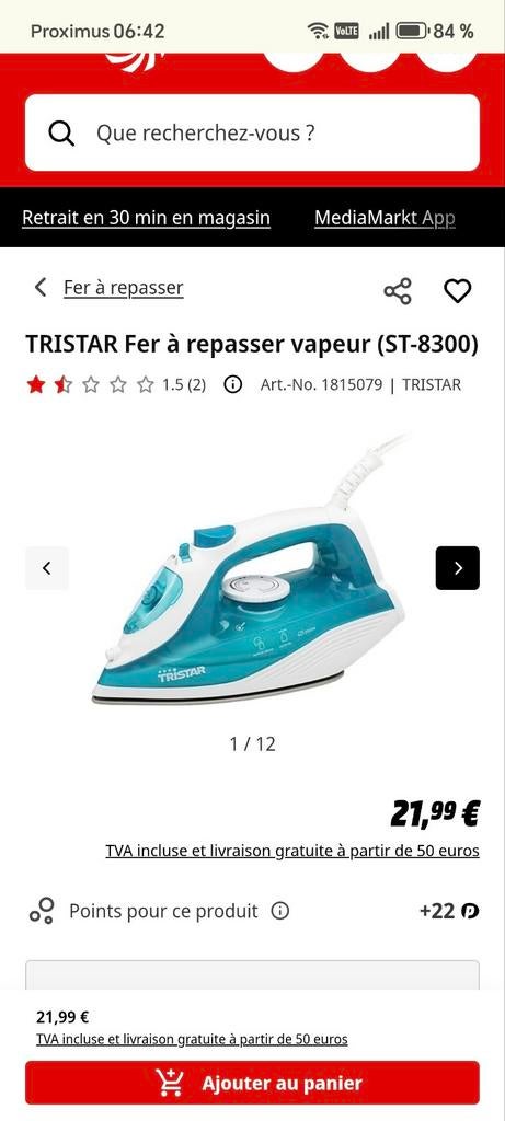 Fer à repasser comme neuf