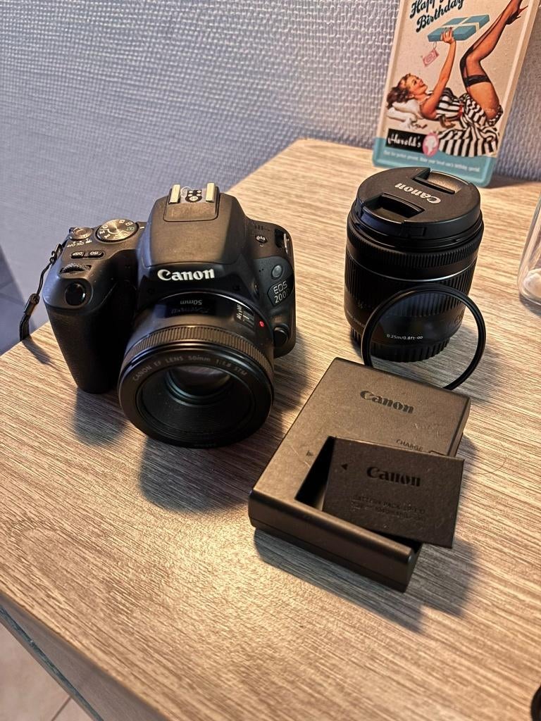Canon 200d DSLR camera kamera 1.8f 50mm + 18-55mm +, Ophalen, Gebruikt, Canon, Overige soorten