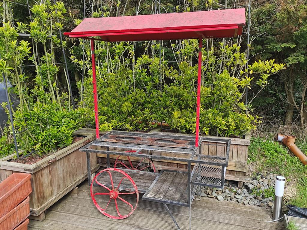 Vintage marktkraam bbq buitenkeuken met afneembaar dak, Tuin en Terras, Buitenkeukens, Ophalen