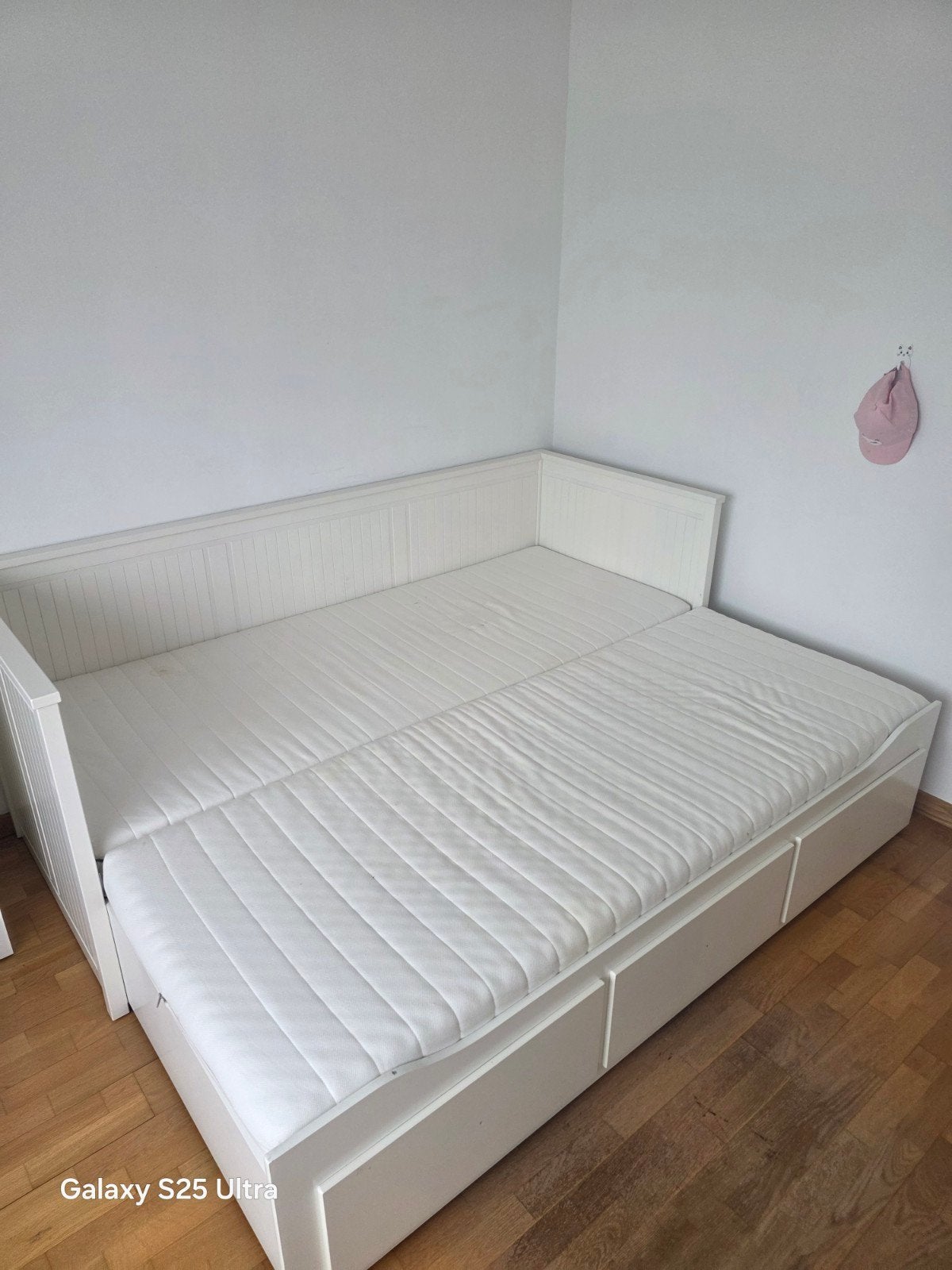 Hemnes bedbank 160x200, Huis en Inrichting, Ophalen, Gebruikt, Wit, Tweepersoons