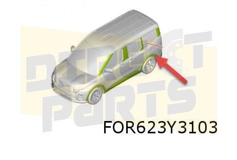 Ford Transit Courier (1/24-) wielkuiplijst Links achter (car, Neuf, -, -, Garde-boue