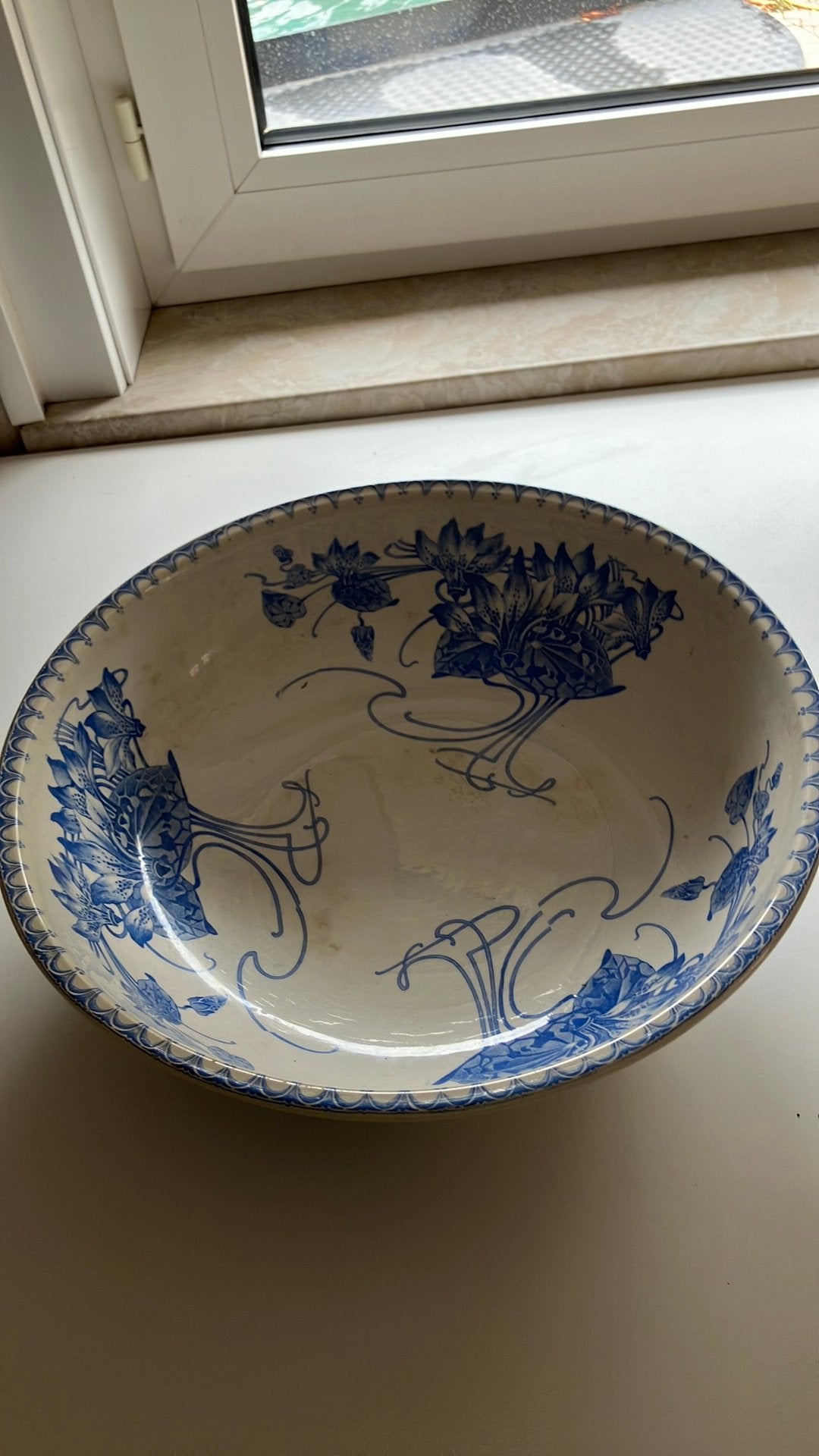 Antieke Boch Frères Keramis BFK waskom – decor Mars ca. 1900, Ophalen