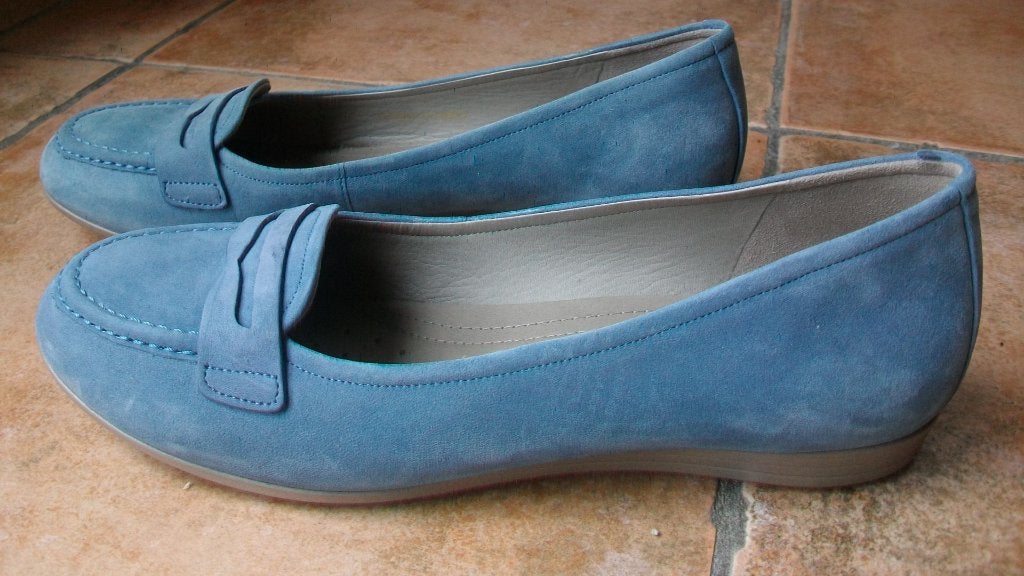 Lichtblauwe ballerina's, Ecco, maat 39, nieuwstaat, Kleding | Dames, Schoenen, Ecco, Blauw, Zo goed als nieuw, Ballerina's