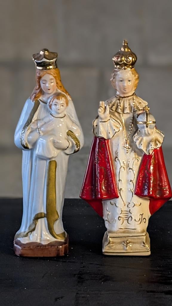 Porselein Heilige beeldjes circa 17 cm, Enlèvement