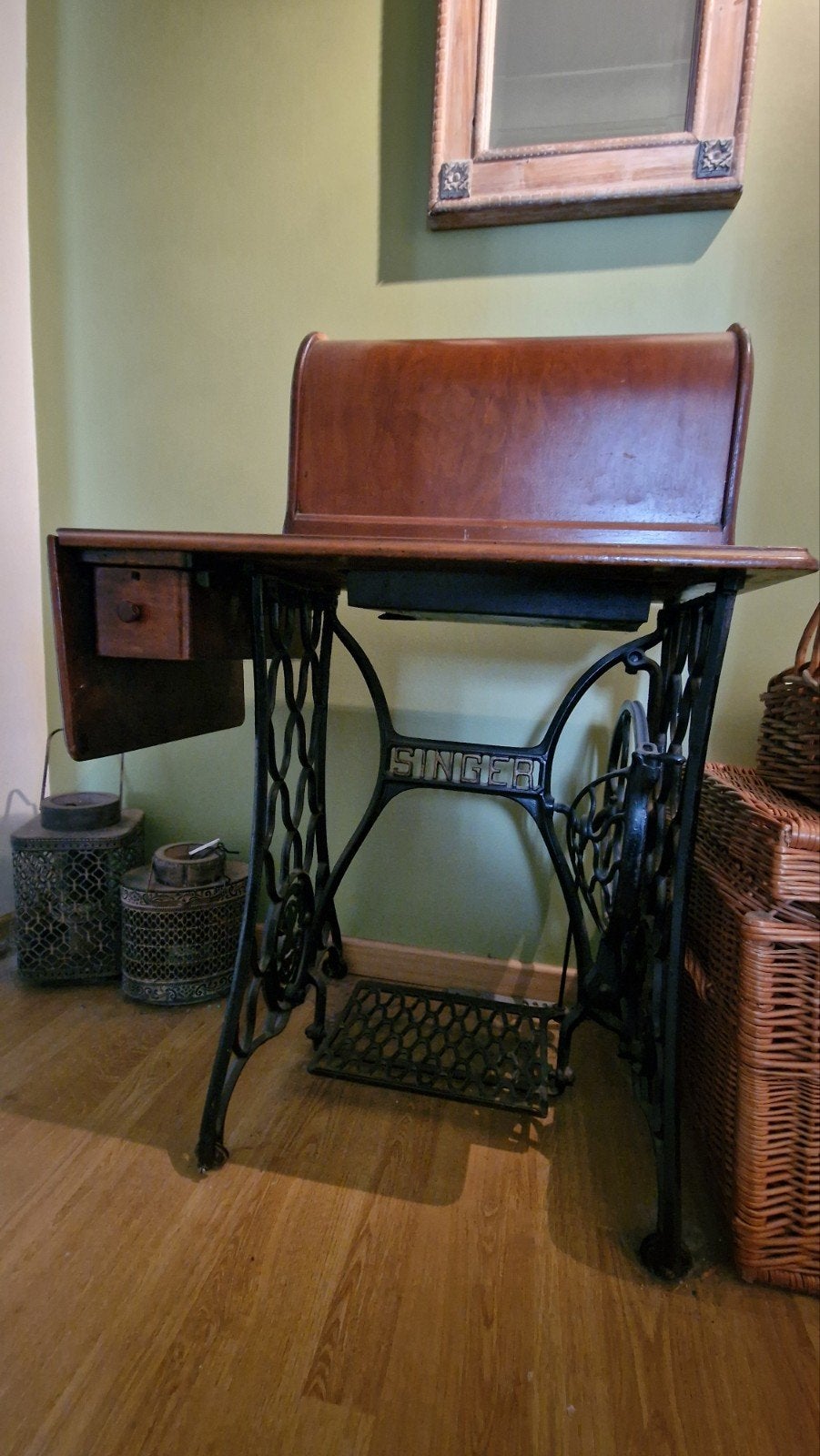 Machine à coudre Singer ancienne (vers 1910), Antiquités & Art, Enlèvement