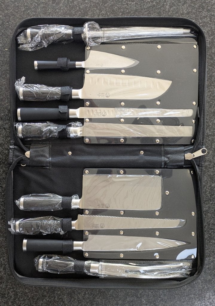 9 delige messenset in handig etui, Ophalen, Nieuw, Inox of Chroom, Messenset