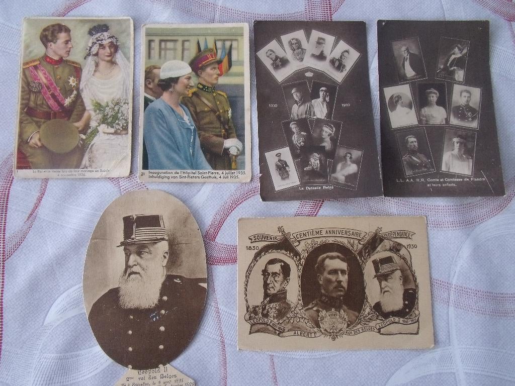 6 cartes postales anciennes famille Royale 1930, Enlèvement, 1920 à 1940, Non affranchie