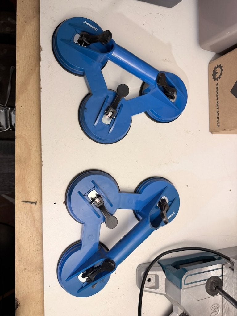 Set van 2 Drievoudige glasdragers / zuignappen, Gebruikt, Minder dan 80 cm, Minder dan 80 cm, Overige typen