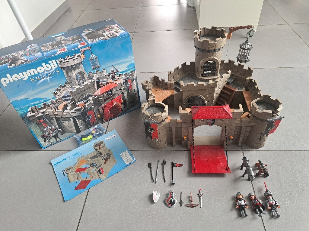 Playmobil 6001 ridder kasteel knights + vele extra sets, Ophalen, Complete set, Zo goed als nieuw, Kasteel/Fort