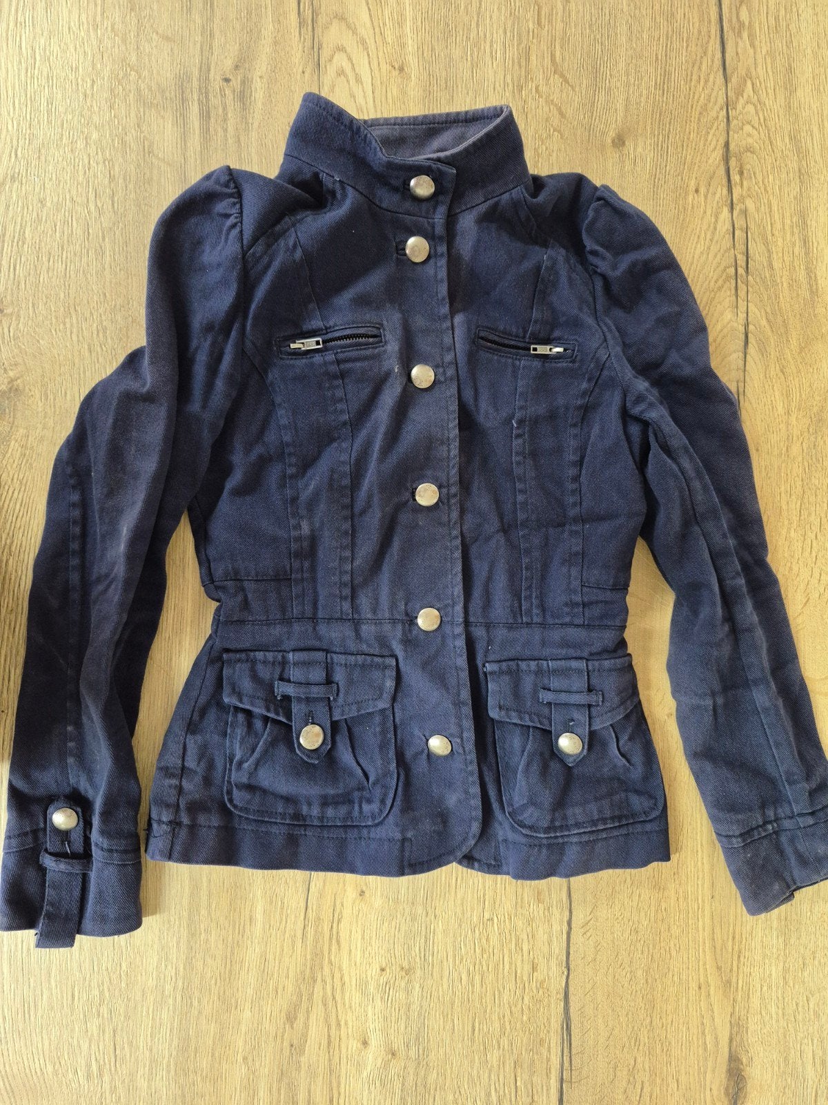Blauwe jas jeansjas H&M Maat 36, Kleding | Dames, Ophalen, Maat 36 (S)