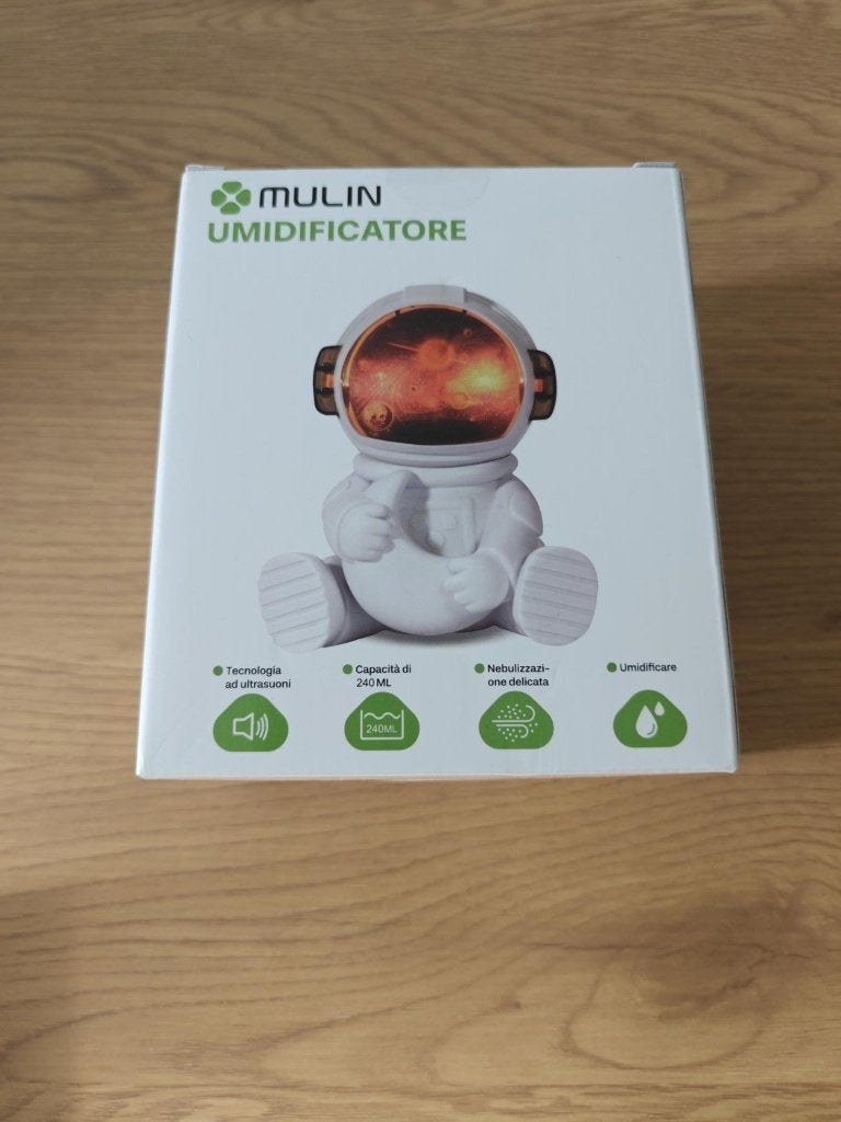 MULIN Astronaut luchtbevochtiger 240 ml – USB – nieuw, Overige materialen, Overige stijlen, Nieuw, Ophalen of Verzenden