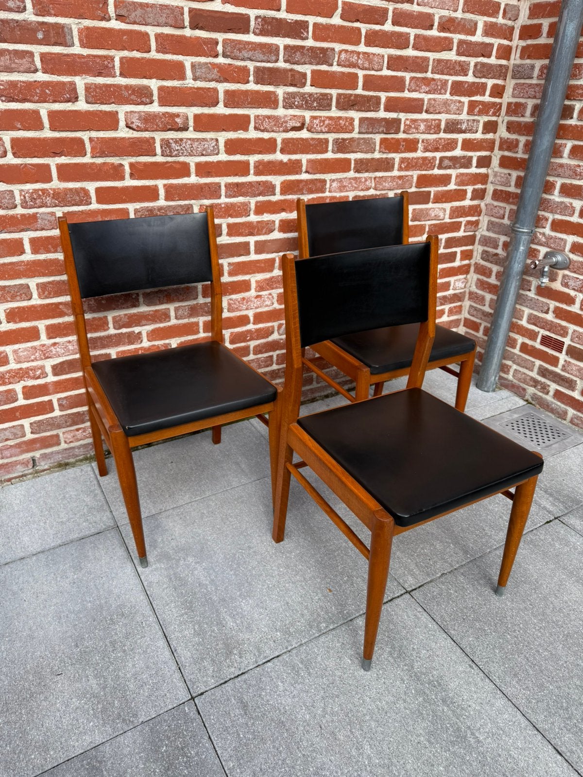 Vintage Mid-Century Dining Chairs – Set of 3, Huis en Inrichting, Ophalen, Gebruikt