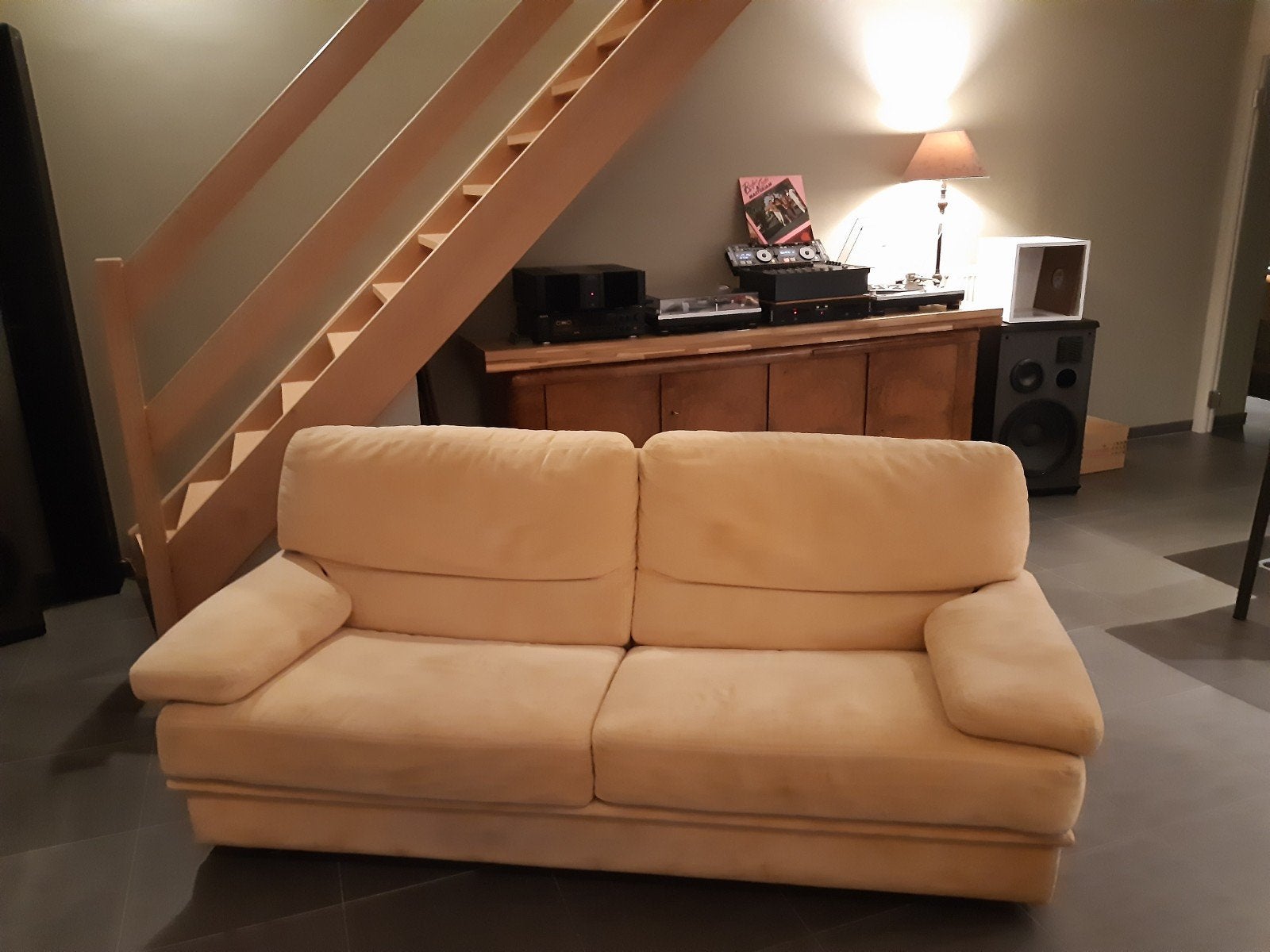 Originele Vintage COR Trio Slaapbank (1972), Ophalen, Gebruikt, Geel, Tweepersoons