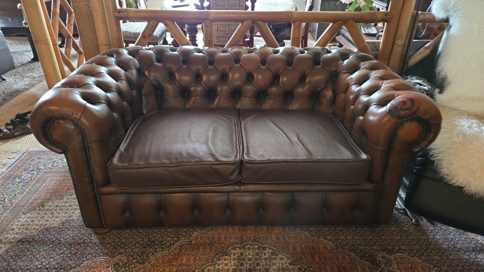 siège Chesterfield 2 places plus 1 place, Maison & Meubles, Canapés | Salons, Chesterfield, Banc droit, Enlèvement, Utilisé