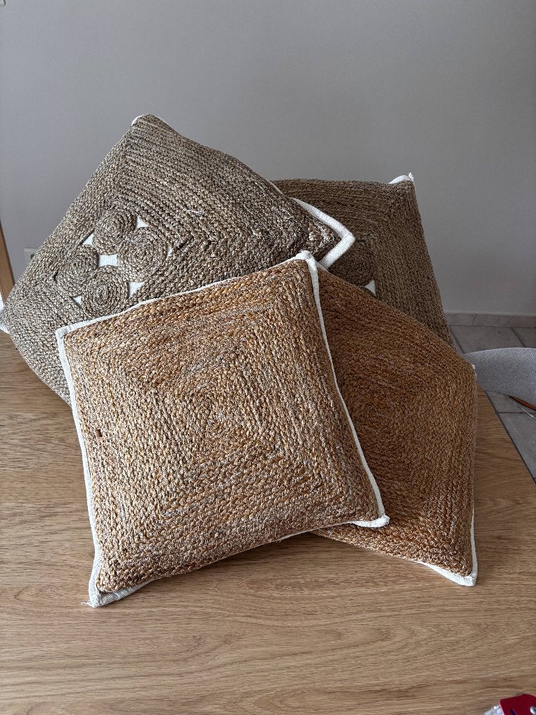 Coussins en fibre naturel tressée, Maison & Meubles, Enlèvement, Utilisé
