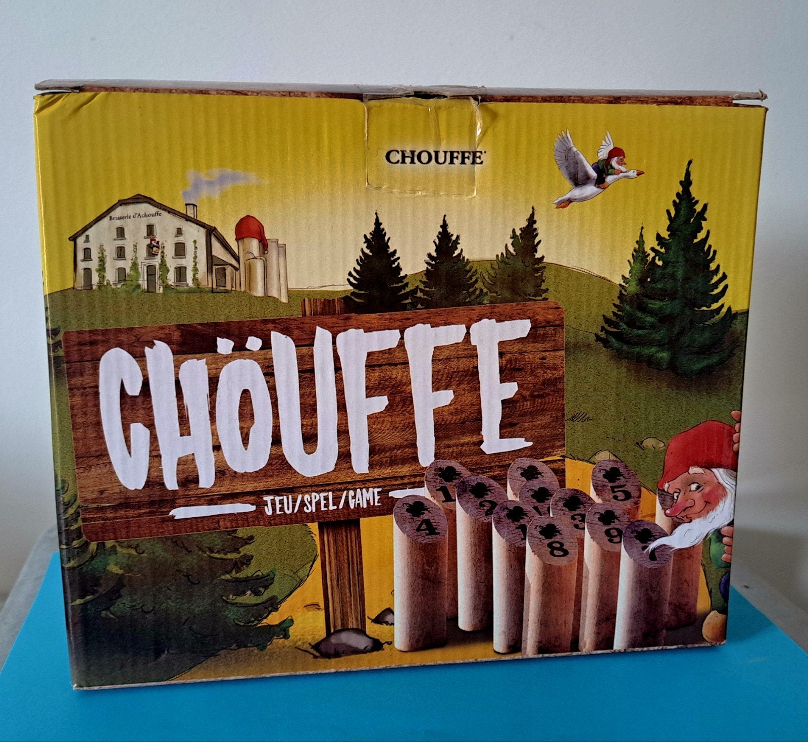 chouffe kubb spel, Ophalen