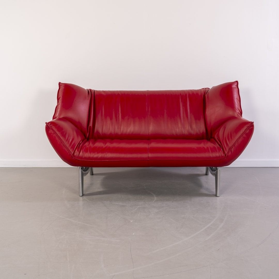 Canapé Leolux Tango 3 places en cuir rouge, Maison & Meubles, Canapés | Sofas & Chaises Longues, Métal, Enlèvement