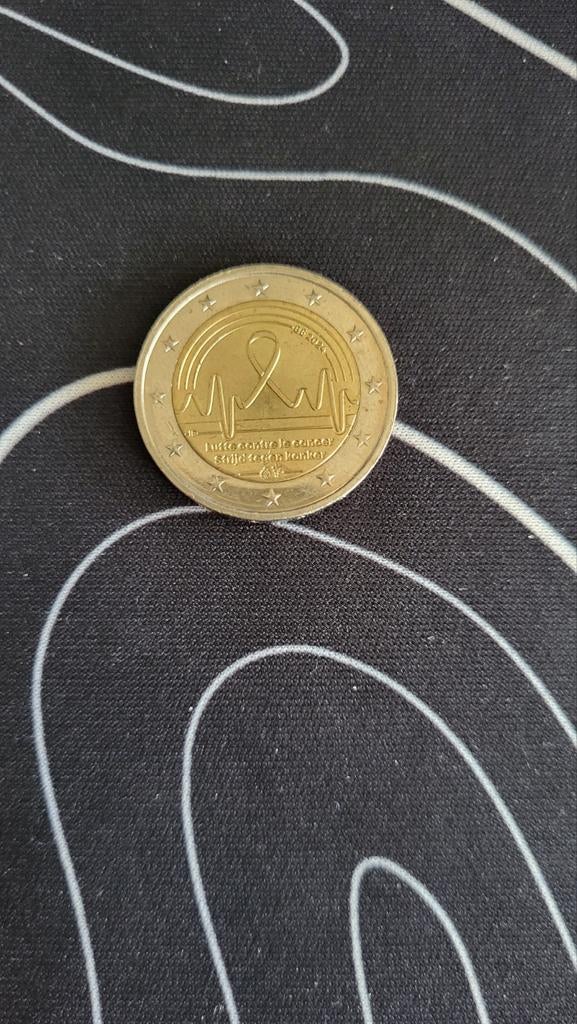 2024 strijd tegen kanker 2 euro munt, Postzegels en Munten, Ophalen, België, 2 euro, Losse munt
