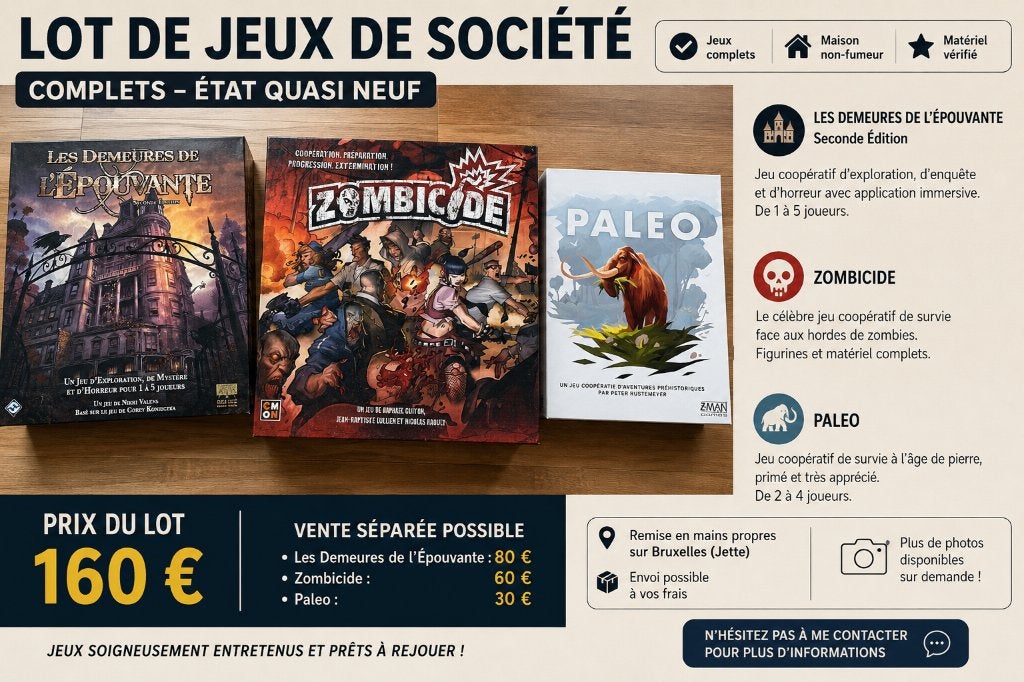 Lot de jeu de société, Hobby en Vrije tijd, Gezelschapsspellen | Bordspellen, Zo goed als nieuw, Een of twee spelers, Drie of vier spelers