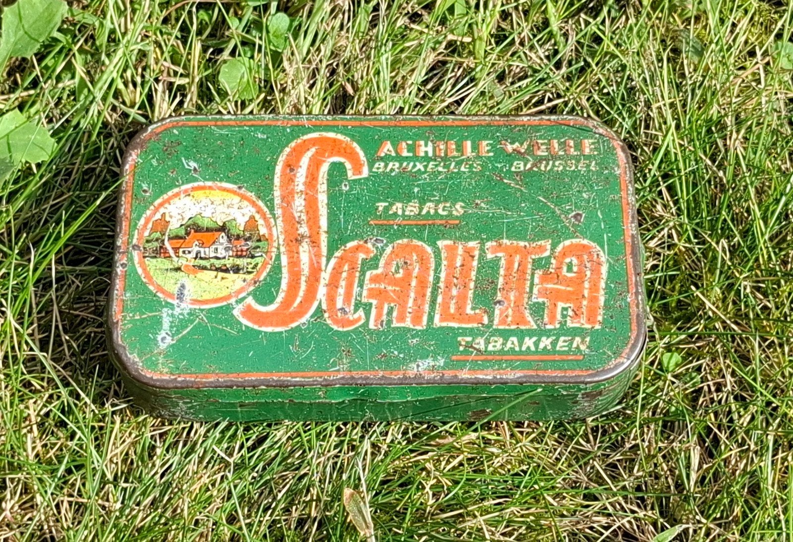 ancienne boîte à tabac Scalta. Achilles Welle Bruxelles, Collections, Enlèvement ou Envoi