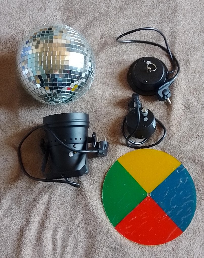 Jbsystem disco ball set 20cm, Enlèvement ou Envoi, Utilisé