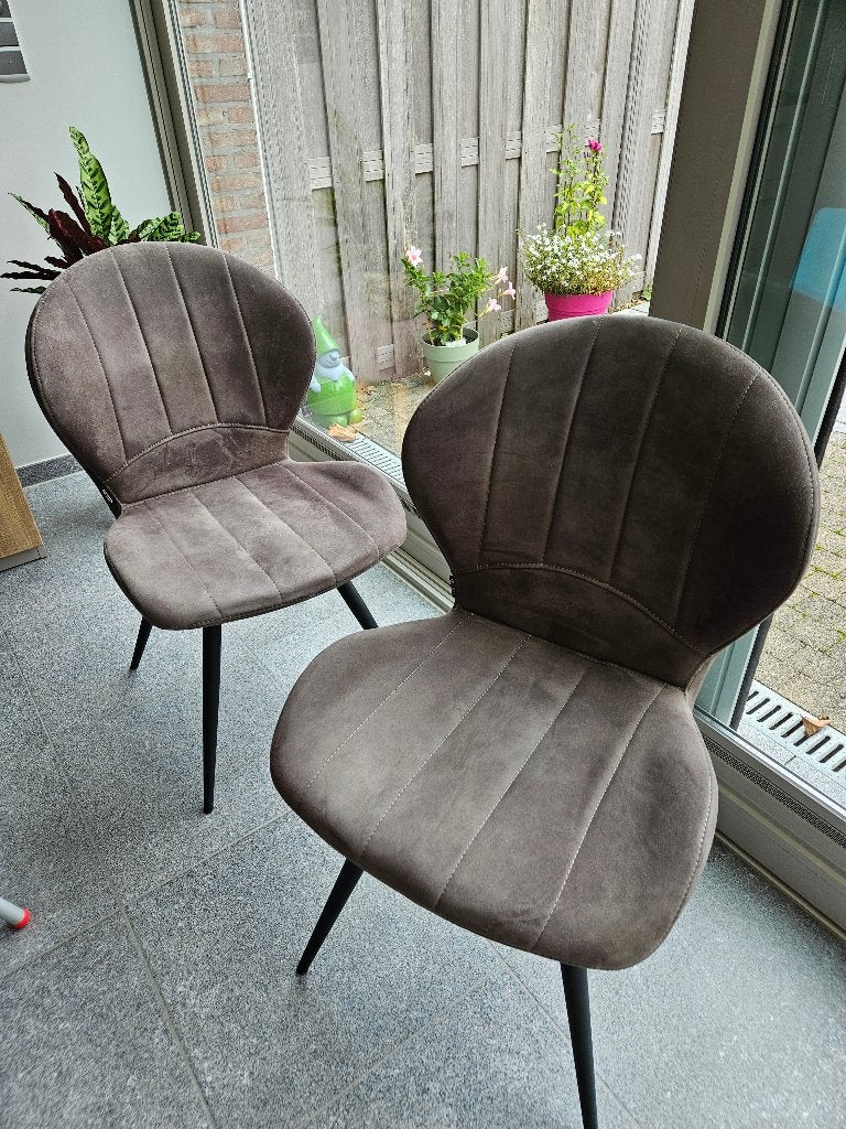 4 mooie eetkamerstoelen, Huis en Inrichting, Ophalen, Gebruikt, Metaal, Vier