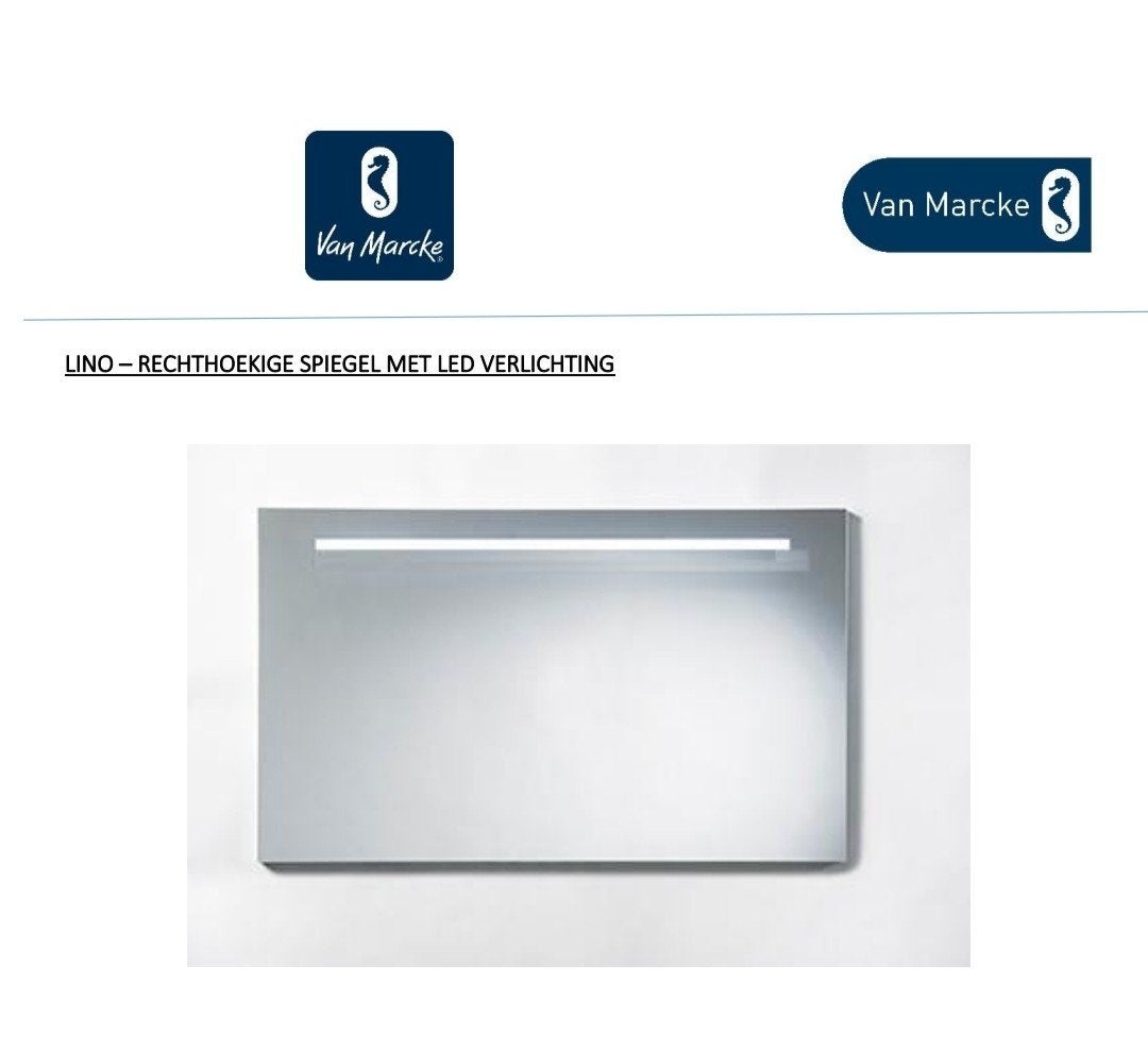 Badkamer spiegel mét LED verlichting 120x70 Van Marcke / Lin, Ophalen, Spiegelkast