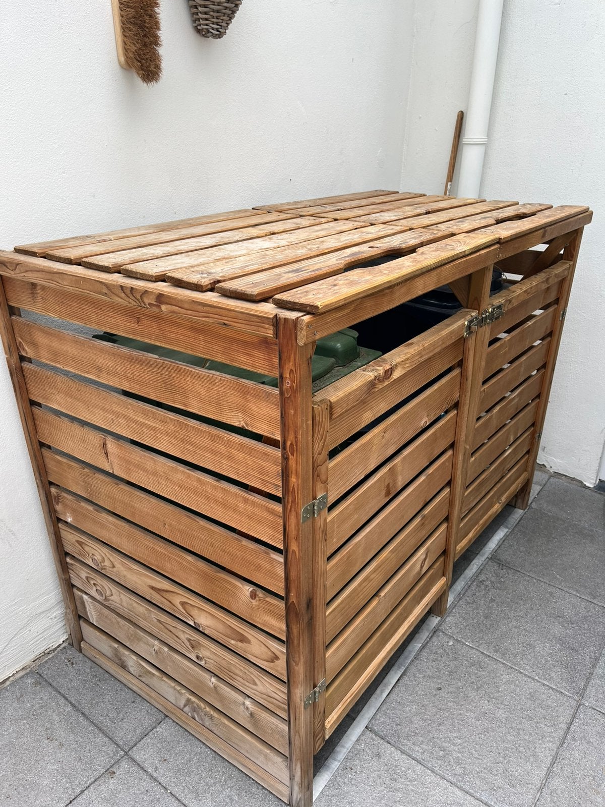 Container voor vuilnisbakken, Tuin en Terras, Ophalen, Gebruikt, Hout, Containerberging